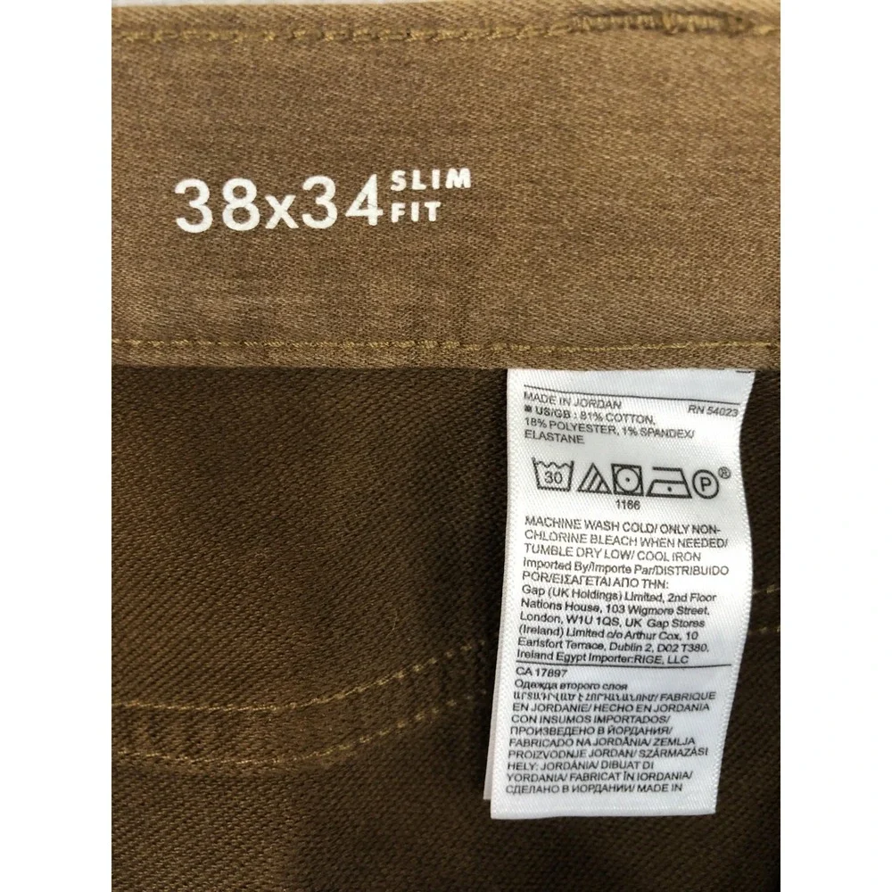 Banana Republic 5 Pocket Pants Mens 39x33 (Tag 38x34) Brown Traveler Slim Fit